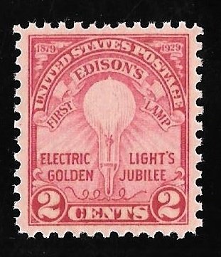 655 2 cents Edison Stamp mint OG NH EGRADED XF-SUPERB 95 XXF