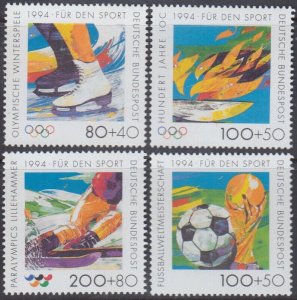 GERMANY Sc # B758-61 - CPL MNH SET of 4 - 1994 LILLEHAMMER WINTER OLYMPICS