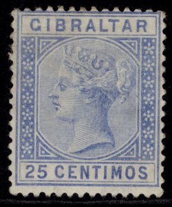 GIBRALTAR QV SG26, 25c ultramarine, M MINT. Cat £27.