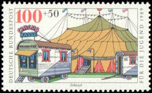 Germany #B678-B681, Complete Set(4), 1989, Circus, Never Hinged