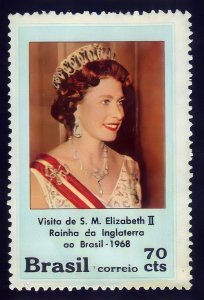 Brazil 1968 Sc#1105 VISIT OF QUEEN ELIZABETH II Set (1) MNH