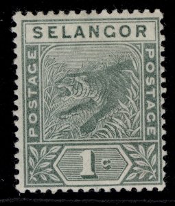 MALAYSIA - Selangor QV SG49, 1c green, M MINT.