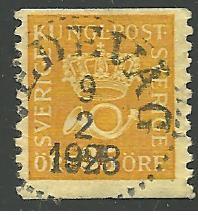 Sweden #145, Crown & Post Horn, Used**-