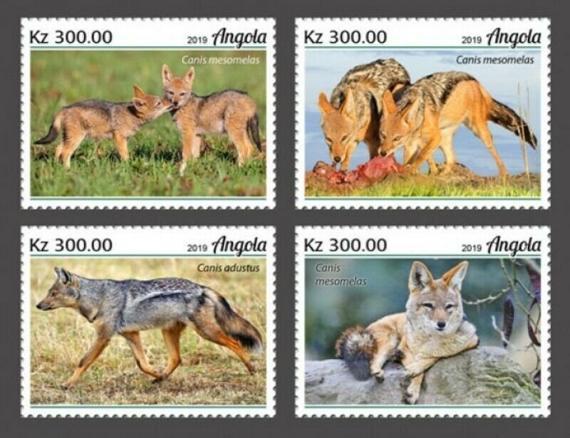 Angola - 2019 Jackals on Stamps - 4 Stamp Set - ANG190216a