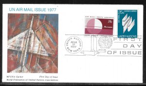 United Nations NY C22-C23 1977 Airmail WFUNA Cachet FDC First Day Cover