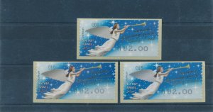ISRAEL 2013 CHRISTMAS ST. GABRIEL ATM LABELS BASIC RATE SET MNH ALL 3 MACHINES  