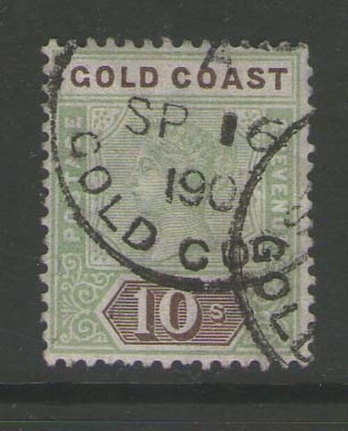 Gold Coast 1900 QV 10sh Sc 35 FU