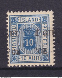 Iceland 1902 1g/10au perf 12.75 Shifted Overprint MNH 15538