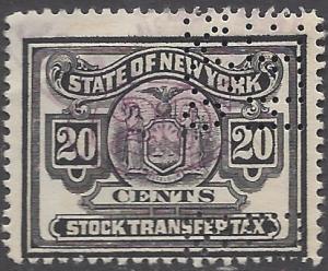 New York State Stock Transfer Tax Stamp 20c Used