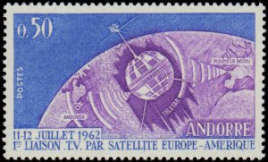 Andorra French Administration #154, Complete Set, 1962, Space, Never Hinged