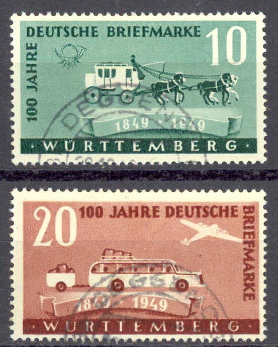 100 years of German postage stamps - postage stamps used, catalog