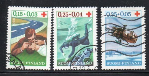 Finland Sc B176-78 1966 Red Cross charity stamp set used