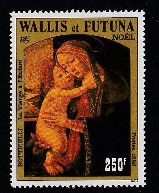 Wallis & Futuna # 346, Virgin & Child by Botticella  Mint NH, 1/2 Cat.