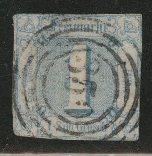 Thurn and Taxis Scott 10 Used 1sgr blue CV $45 Thin