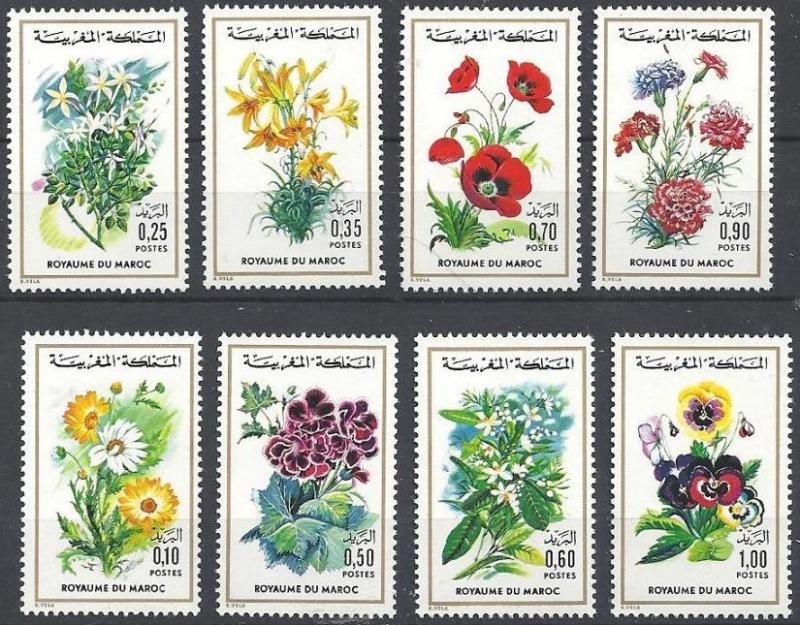 1975 Morocco Scott 328-335 Flowers MNH