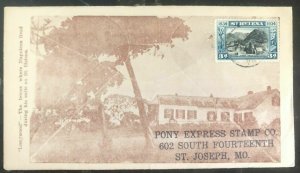 1930s St Helena Illustrate cover To St Joseph Mo USA Napoleon Residence