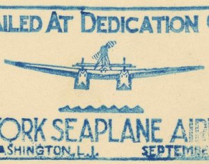 New York Seaplane Airport Dedication 5c Postage #C11 Cover 1929 Port Washington