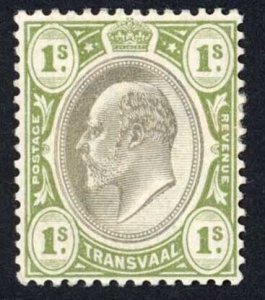 Transvaal 1902 SG.251 1s black and sage-green wmk Crown CA mint cat 21 pounds