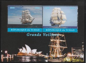 CHAD - 2018 - Tall Ships - Perf 2v Sheet - Mint Never Hinged - Private Issue