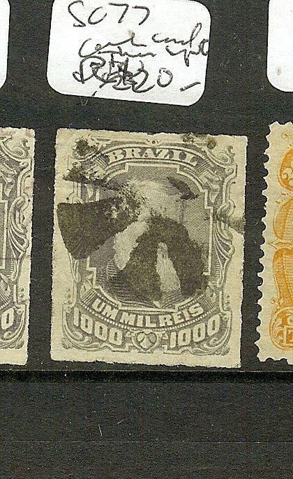 BRAZIL (P1108B) DOM PEDRO 1000R  SC77 CORK CANCELSMALL THIN  VFU