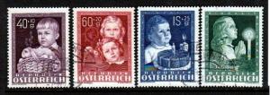 Austria #B200-203 SemiPostal Issue (USED) cv$72.00