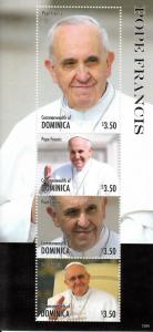 Dominica Pope Francis Stamps 2013 MNH Popes Famous People Religion 4v M/S