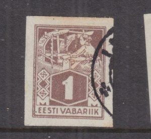 ESTONIA, 1923 Blacksmith, imperf. 1m. Brown, used.