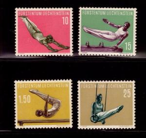 LIECHTENSTEIN SPORT SERIE GYMNASTIC GYMN STAMPS Mi #353-6 MLH CAT VALUE $30