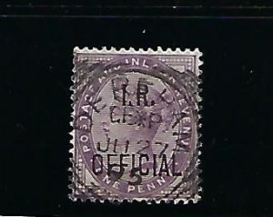 GREAT BRITAIN SCOTT #O4 1882-85 1P (LILAC) I.R. OFFICIAL - USED