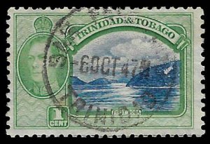 Trinidad & Tobago #50 Used; 1c King George VI - First Boca (1938)