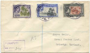 1945 POST OFFICE FUNAFUTI GILBERT & ELLICE ISLANDS COLONY cds