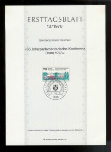 GERMANY (52) Ersttagsblatt FDC Presentation Cards
