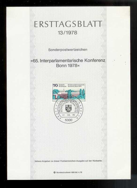 GERMANY (52) Ersttagsblatt FDC Presentation Cards