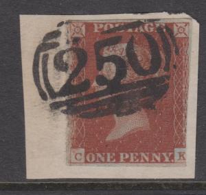 Great Britain Sc#3 Used On Piece Letters CK