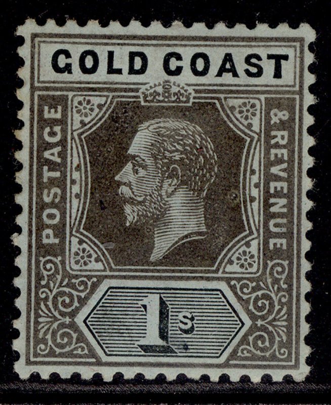 GOLD COAST GV SG79c, 1s black/blue-green olive back, M MINT. Cat £19.