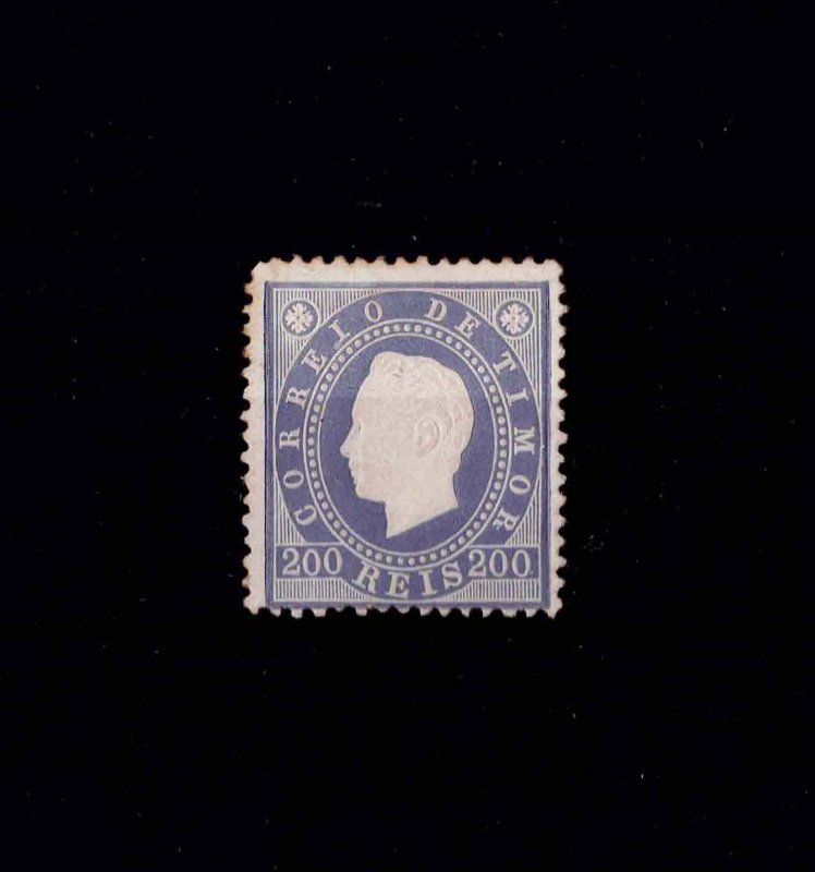 TIMOR MH D. Luis embossed 200 reis 1886/8 Sc#19=Mf#=Mi# YT#21 SG#29 X