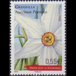 ANDORRA FR. 2008 - Scott# 641 Flower Set of 1 NH