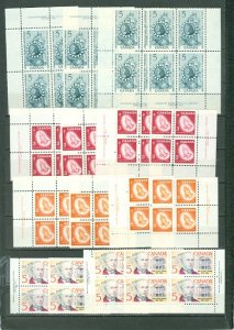 CANADA LOT of (14)  COMPLETE PLATE BLKS CORNERS SETS...MNH...$150.00