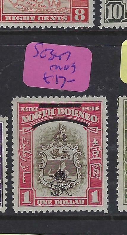 NORTH BORNEO  (P0804BB)  $1 ARMS, LION,  ROYAL CYPHER SG 347   MOG