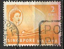 Singapore; 1955: Sc. # 29: O/Used Single Stamp