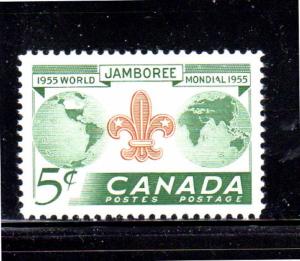 CANADA #356  1955  8TH BOY SCOUT JAMBOREE   MINT  VF NH  O.G