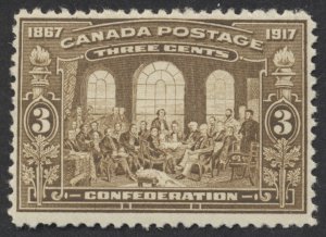 Canada #135 3c Confederation Fine Centered Mint OG LH