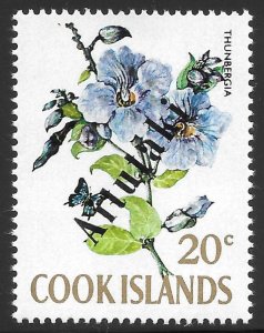 Aitutaki Scott 43 MNH 20c Cook Island Overprinted Flower Issue of 1972