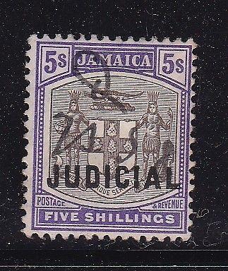 Jamaica Victoria 5 shillings Judicial Fiscal Stamp VGC