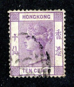 1880 Hong Kong Sc# 14 used cv. $25 ( 3646 BCX5 )