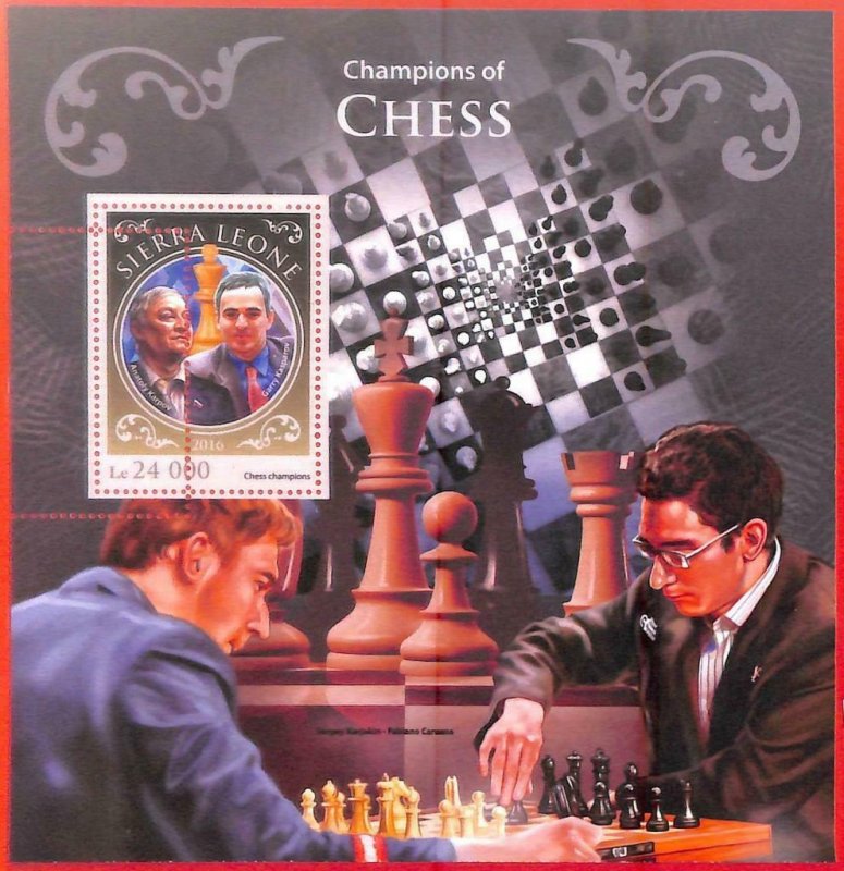 A4822 - SIERRA LEONE - ERROR MISPERF: 2016, Chess, Kasparov, Karpov, Caruana