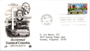 FDC 1991 SC #2561 A1915 Artcraft Cachet - Washington DC - Single - J2694