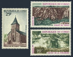 Congo PR 205-207,MNH.Michel 206,210-211. Linzolo Church,Gorge,Waterfall.