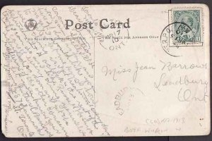 Canada-covers #10076 -1c KEVII on p/c- Huron County - Walton , Ont single broken