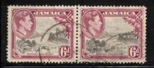 Jamaica Scott # 123a Used Pair - KGVI & Priestman's River